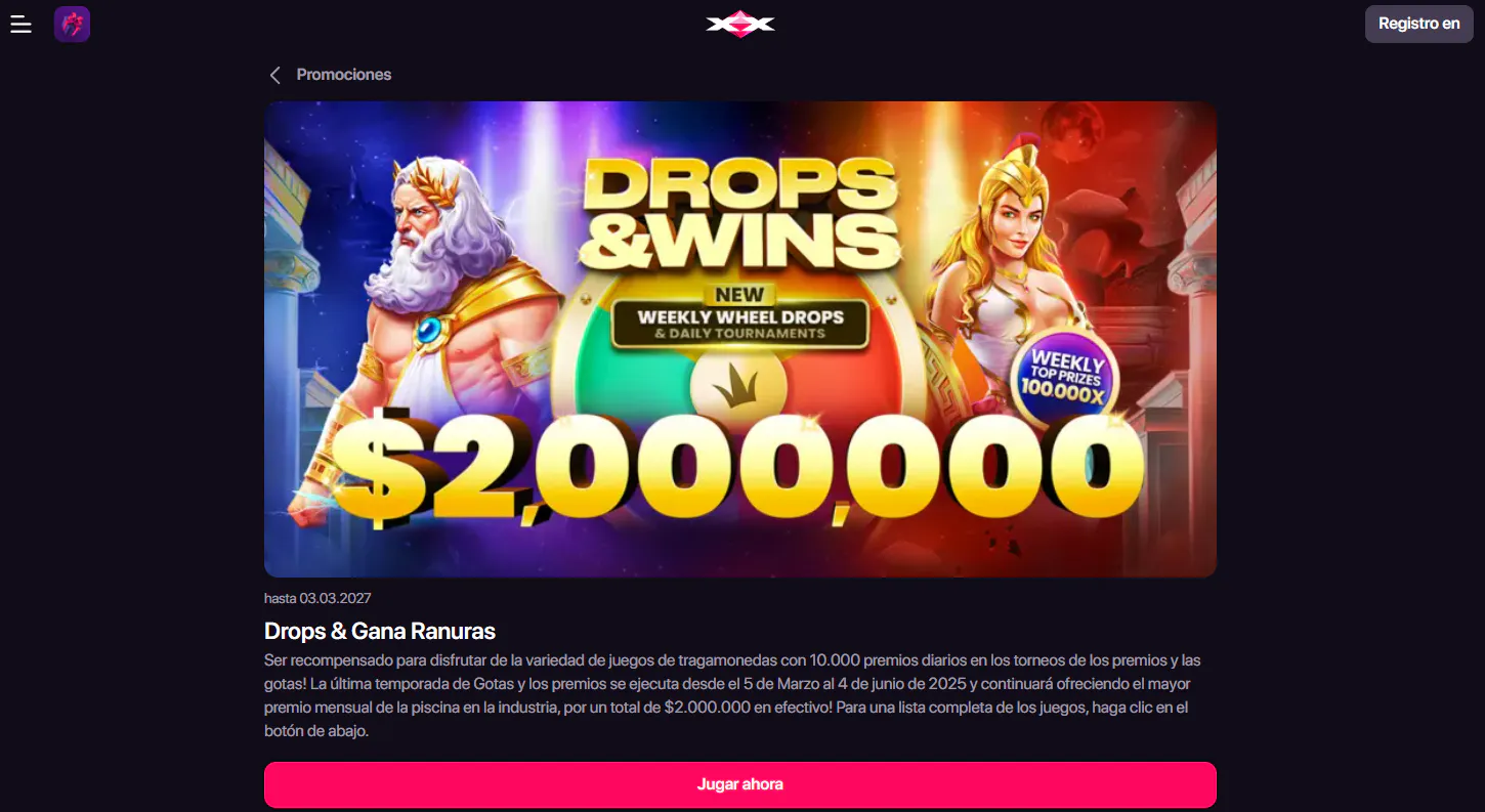 Interfaz de la página de inicio de CHEXX mostrando su presentación de casino y apuestas deportivas